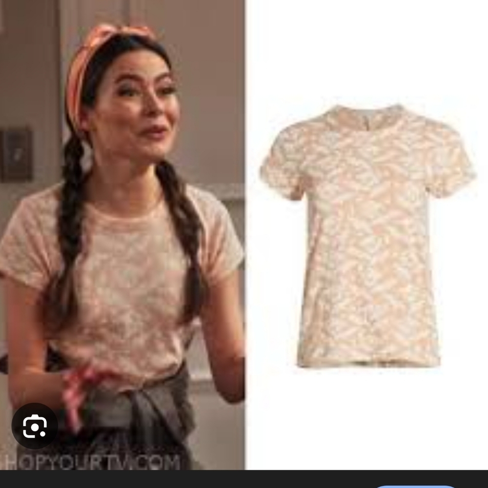 Rag & Bone Summer Leaf Pink Multi Short Sleeve Women’s Tee Size XS